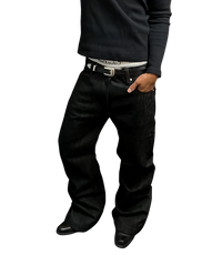 Black Acid washed Bootcut Jeans